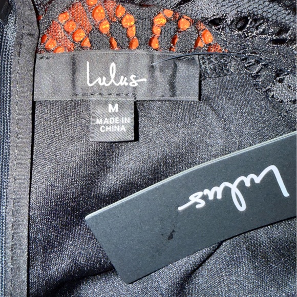 NWT Lulu's Black Lace Midi Dress - Picture 2 of 7